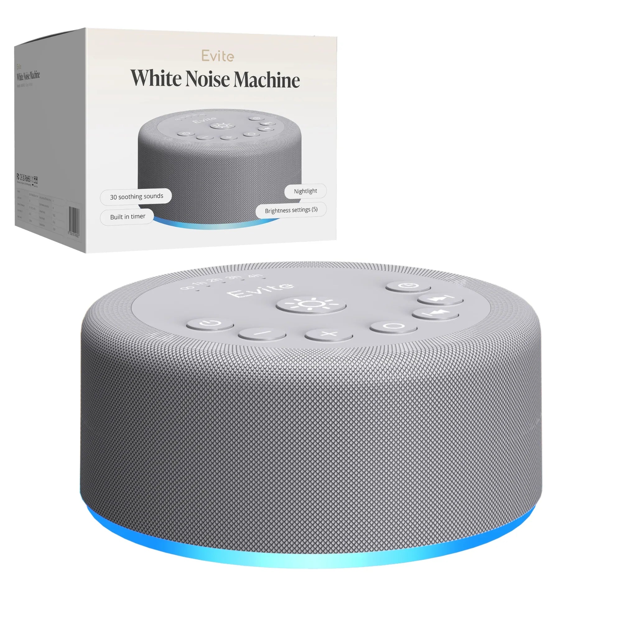 Evite White Noise Machine - Gray